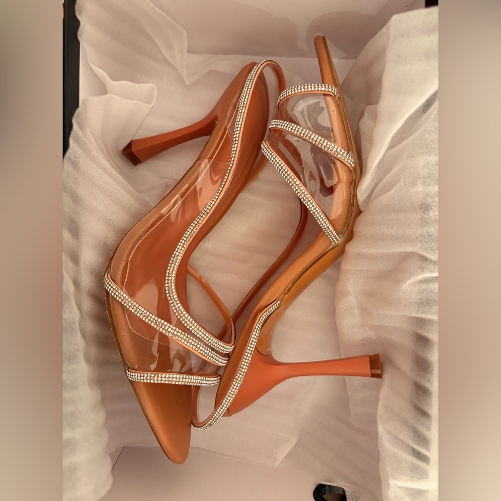 Stiletto Heel Sandals with Crystals